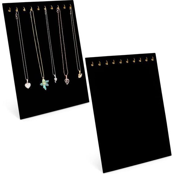 Belle Vous 2 Pak Zwart Velours Ketting Sieraden Display Houders - Sieraden Organizer Rek Standaards met 10 Haken voor Kettingen - Vertoon Kettingen, Hangers & Andere Accessoires