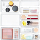 11 stuks lade-organizer van helder kunststof, bureau-ladeverdeler, tablets, commode, opbergdozen, scheidingsdoos voor make-up, sieraden en gadgets, slaapkamer, badkamer, kantoor