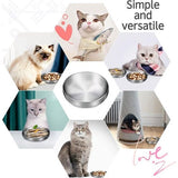 2 x Edelstahlnapf Katzennapf, 304 Material Katzennapf, sicherer Kontakt mit Lebensmitteln, sturzsicher und leicht zu reinigen