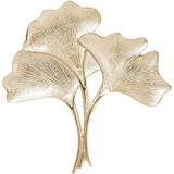 Design wandversiering Ginkgo Gold Klein, Goudkleurig accessoire voor de muur in de kleur goud, edele wandversiering in Ginkgo vorm