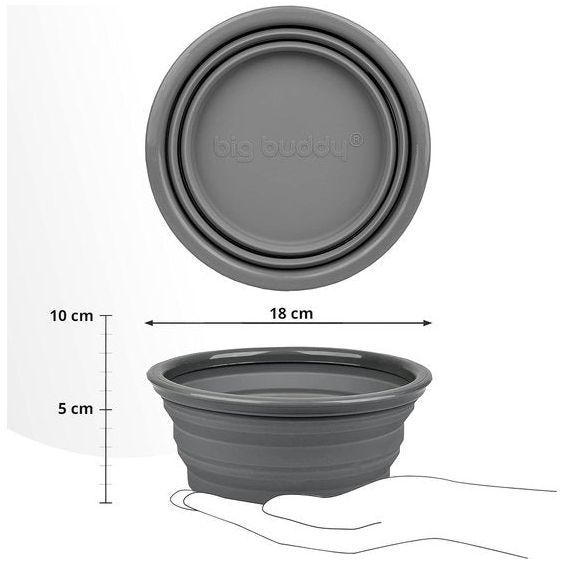 2 x opvouwbare reiskommen voor honden en katten, 1 set opvouwbare siliconen hondenvoerbak, reisvoer, draagbare waterbak, drinkbak (grijs)