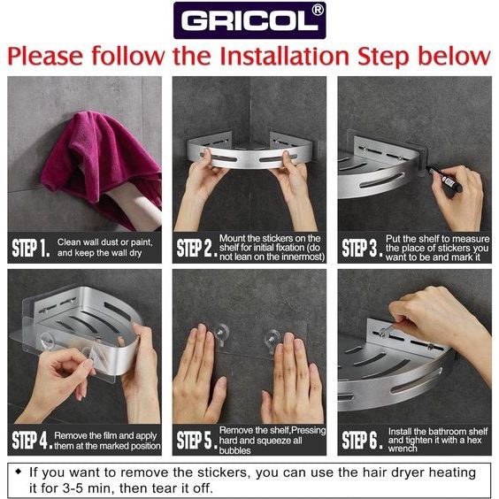 Doucheplank zonder boorruimte aluminium met 2 haken, 2 stuks