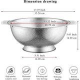 Roestvrijstalen Colander 5 Quart, professionele zeef met heavy duty handgrepen en zelfdragende vaste ringbasis voor pasta, spaghetti, bessen, groenten, fruit, pasta, salades,