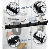 Handdoekrekhaak Wandkapstok met 5 haken 17,7 x 1,3 inch Moderne zwarte kleerhangerhouder