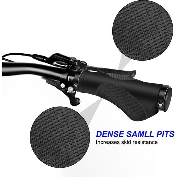 Fietshandgrepen, antislip, ergonomische MTB-handgrepen, twee zijden, lock-on design, handgrepen voor 22,2 mm fiets, mountainbike, racefiets, stuurgrepen