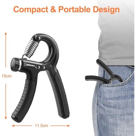 2 stuks Handtrainer, Vingertrainer, Onderarmtrainer, 5-60 kg verstelbare gripsterktetrainer, Handtrainingsapparaat, Vingergreep, Handtraining, Griptrainer voor krachttraining,