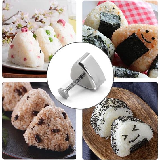 Sushi Onigiri Mould Stainless Steel Triangle - Rice Shape Rice Ball Maker DIY Tool, Sticky Rice Shapes Triangle, Classic Children's Lunch Bento Home Kitchen Accessories Nigiri Kitchen Cooking