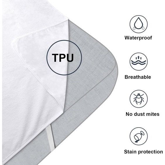 waterdichte matrasbeschermer - waterproof mattress protector ademende matrasbeschermer - breathable mattress protector anti-allergische matrasbeschermer - anti-allergenic mattress protector katoen - cotton 90 x 200 cm - 90 x 200 cm