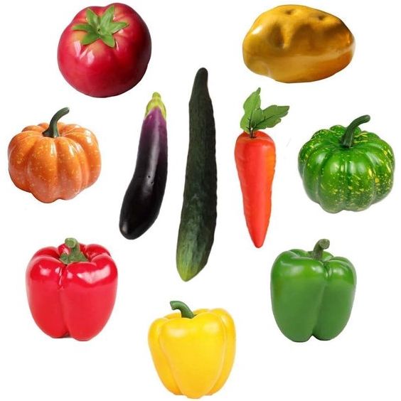 10 Pieces/Set Artificial Vegetables Simulation Vegetable Decoration Kitchen Home Decor Realistic Fake Vegetable Decor Set Photo Props