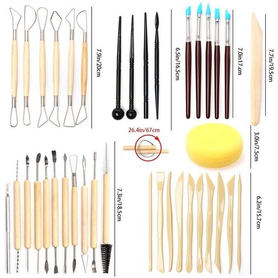 61-delige keramische gereedschappen Clay Sculpting Set, Polymeer Clay Tools Clay Sculpting Tools, Aardewerk Carving Tools voor Graveren Modellering Embossing Moulding Art