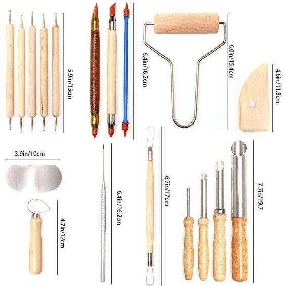 61-delige keramische gereedschappen Clay Sculpting Set, Polymeer Clay Tools Clay Sculpting Tools, Aardewerk Carving Tools voor Graveren Modellering Embossing Moulding Art