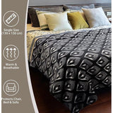 Marokkaanse lotusblauwe fleece deken voor op de bank, licht, zacht, gezellig deken om het hele jaar door te loungen.