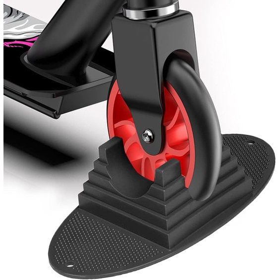 Universele scooterstandaard, stuntstepstandaard, scooterstandaard voor kinderen, stabiele standaard compatibel met freestyle stuntstep kick scooter voor 95 mm tot 125 mm wielen (zwart)