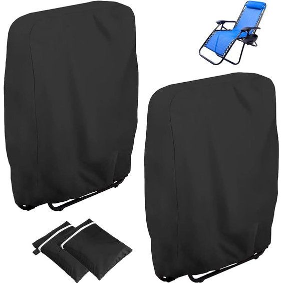 Beschermhoes voor klapstoelen, 2 stuks, afdekking voor tuinstoelen, winddicht, anti-uv, stofdicht, voor tuinmeubelen, klapstoel, tuinmeubelen beschermhoes