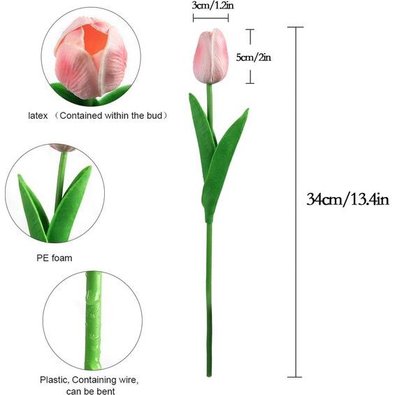 Kunsttulpen van latexmateriaal dat echt aanvoelt, voor bruiloft, kamer, huis, hotel, als feestdecoratie en doe-het-zelf-decoratie