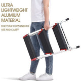 Kingrack Aluminium trapladder 3 stappen, lichtgewicht opstapkruk met breed platform, multifunctionele en antislip opvouwbare stapkruk, maximale belasting 150 kg