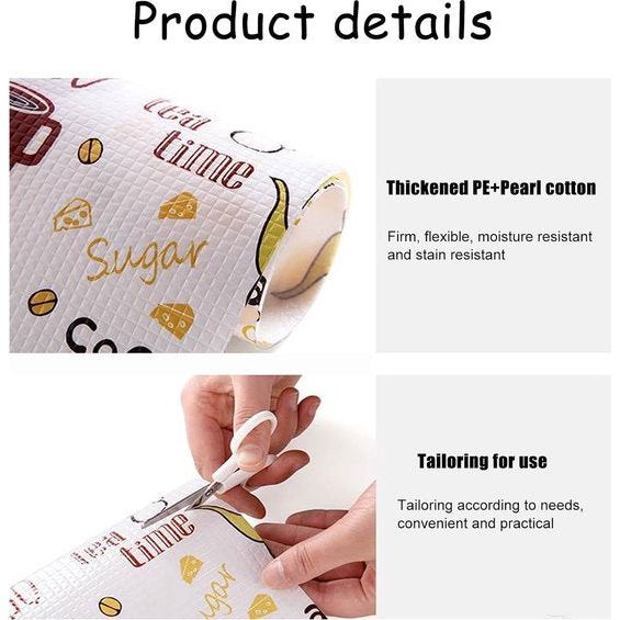 Schuifladenmatten voor keuken, 30 x 500 cm, antislip, met schuifladen, op maat te snijden, antislipmat, waterdicht, koelkastmat voor planken, kasten, laden, koelkasten, thuis, kantoor, rood, blauw