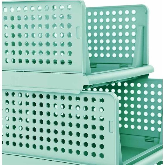 8 stuks stapelbare opvouwbare kledingkast opbergdozen kast organizer laden plastic opbergdozen voor thuis slaapkamer keuken -4 kleuren