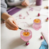 glazen kandelaars voor kerk, bruiloft, verjaardag, feest, diner, cadeau, kaarsenhouder 6 stuks voor theelicht/conische kaars, 2-in-1 theelichthouder