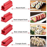 Sushi Maker Kit, 10 Piece Complete Sushi Making Kit, 5 Shapes DIY Sushi Making Set with High-Quality Sushi Knife, Perfect for Sushi DIY Also as a Gift