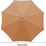 Replacement parasol canopy 8 ribs 3M Market Table Umbrella Waterproof UV Protection Khaki