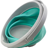 Opvouwbare kunststof emmer met 5,5 l inhoud, inklapbaar, ronde kuip, draagbare wateremmer, ruimtebesparende waterpot voor buiten, grijs/grenen