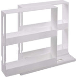 Kruidenrek, uittrekbaar, wit, draaibaar opbergsysteem voor specerijen en medicijnen, ruimtebesparend nisrek van kunststof, ideaal als kastinzet in keuken en badkamer, 27,5 x 10,5 x 28 cm