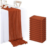 Tafellopers van terracotta, rustieke tafelloper van gaas, 55 x 180 cm, kaasdoek, boho-tafelloper, bruiloft, tafelkleed voor bruiloftsfeest, bruidsfeest, tafeldecorati