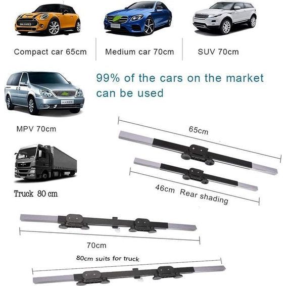 Auto-voorruit-zonnescherm, accordeon-type, automatisch intrekbare voorruit, zonneklep, zonweringsbescherming, 70 cm, MPV/SUV)