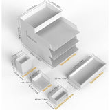 4 verdiepingen brievenbakje, documentenplateaus voor A4, opbergvakken, stapelbaar, bureau van kunststof, papieren organizer met penhouderset, bureauplank, archiefplank, opbergmand