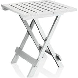 Klaptafel van kunststof, bijzettafel voor tuin, terras en balkon, ruimtebesparende tuintafel voor camping (01 x wit)