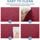 Rood tafelkleed, linnenlook, afwasbaar, waterafstotend, tafelkleed voor eetkamer, tuin, feest, bruiloften of huishouden, 135 x 220 cm