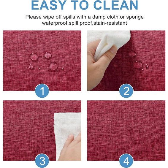 Rood tafelkleed, linnenlook, afwasbaar, waterafstotend, tafelkleed voor eetkamer, tuin, feest, bruiloften of huishouden, 135 x 220 cm