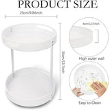 Kruidenrek, kruidenhouder, draaibare plaat, kruidenorganizer 2 niveaus, draaibaar keukenrek, keukenorganizer, draaibaar keukenrek, kruidenrek van kunststof voor specerijen, olie, kruidenflessen