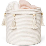 Decoratieve katoenen touwmand van macramé, boho, geweven kwastjes, opbergdoos, organizer voor kinderkamer, speelgoed, woonkamer, slaapkamer