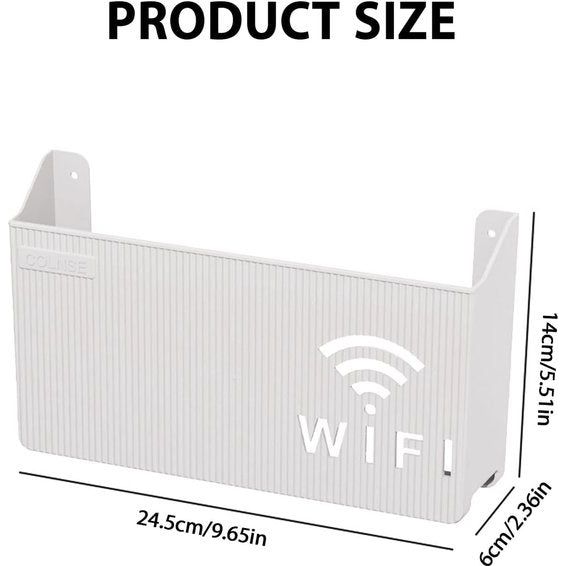 WiFi Router Opbergdoos Muurbevestiging Woonkamer TV Wandplank Set Top Box Plank voor huisdecoratie (wit) WiFi Router Opbergdoos Muurbevestiging Woonkamer TV Wandplank Set Top Box Plank voor huisdecoratie (wit)