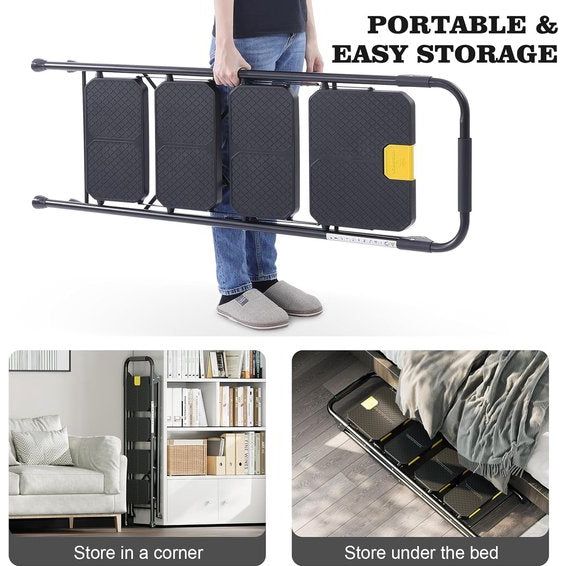 4-traps ladder Trapladder 4 treden opvouwbaar met antislip breed pedaal en leuningen Lichtgewicht huishoudladder voor uw keuken, bijkeuken, kasten, kantoor