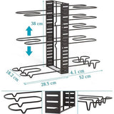 Toplife Dubbelzijdige pannenhouder, potdekselhouder met 8 verstelbare verdelers, ideale dekselhouder in 2 doe-het-zelfmethoden