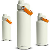 Roestvrijstalen drinkfles, 700 ml, thermosfles, thermoskan, BPA-vrij, lekvrij, grote drinkfles van metaal voor sport, school, fitness, outdoor, camping, wit