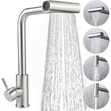 Keukenkraan, Uitschuifbaar, Hogedruk Keukenkraan, 360° Draaibaar, Mengkraan, Spoelbakmengkraan met 3 standen, Uittrekbare Keukenkraan (Roestvrij Staal) (Uitschuifbare Kraan 3)