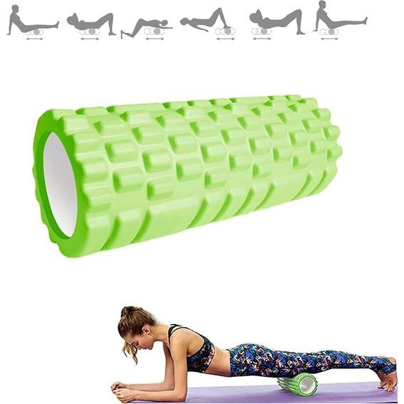 Foam Roller Fasciarol - Foam Roller - Fitness Massagerol voor Triggerpoint Massage in rug, nek, benen tijdens fasciatraining met de Gymnastiekrol voor Mannen Vrouwen. 33 x 14 cm