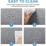 Grijs tafelkleed, linnenlook, afwasbaar, waterafstotend, tafelkleed voor eetkamer, tuin, feest, bruiloften of huishouden, 135 x 220 cm