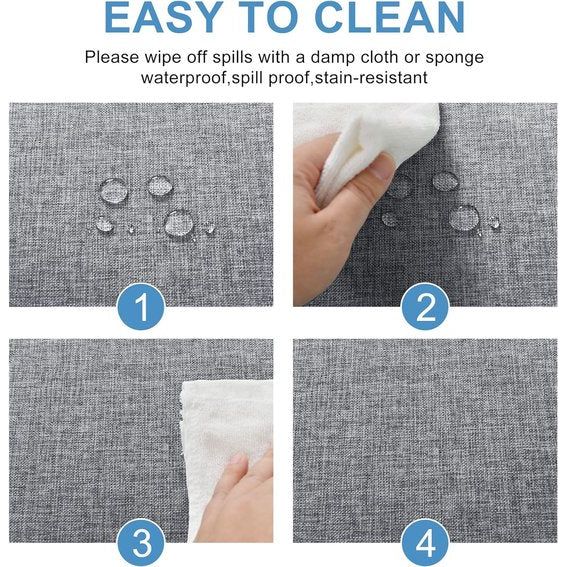 Grijs tafelkleed, linnenlook, afwasbaar, waterafstotend, tafelkleed voor eetkamer, tuin, feest, bruiloften of huishouden, 135 x 220 cm