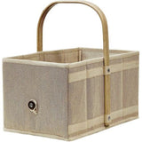 Opvouwbare boodschappenmand, draagmand met aluminium handgreep, opvouwbare mand, picknickmand, boodschappentas, klapbox, mandbox, 40 x 24 x 20 cm, natuur, beige