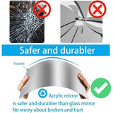 Zelfklevende acrylspiegel, HD-kleefspiegel, grote frameloze kunststof spiegel, 3 mm dikke acrylspiegeltegels, onbreekbare spiegel, rechthoekige wandlijmspiegel voor thuis, 40 x 30 cm