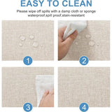 Linen Beige Tablecloth, Linen Look, Washable Table Linen, Water-Repellent Tablecloth for Dining Room, Garden, Party, Weddings or Household, 135 x 220 cm