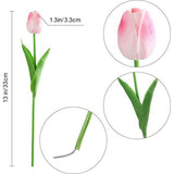 Pack of 30 Artificial Tulips Latex Tulips Flowers Fake Tulip Bouquet Real Touch Flowers for Decor (Pink)