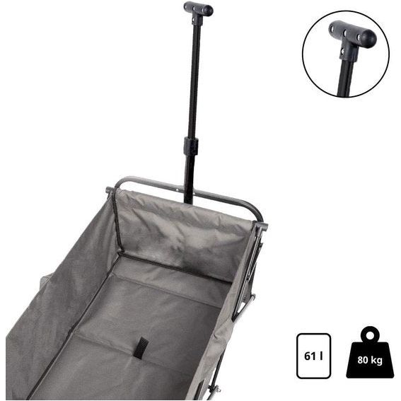 Opvouwbare bolderkar, vouwwagen, outdoor, handwagen, transportwagen met parkeerrem, 75 x 47 x 87 cm