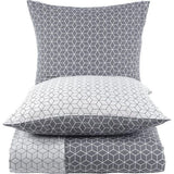 Puzzle beddengoed 135 x 200 cm, 4-delig, grijs - ademend, renforcé beddengoedset met 2 x dekbedovertrek 135 x 200 cm + 2 x kussensloop 80 x 80 cm, beddengoed, grijs