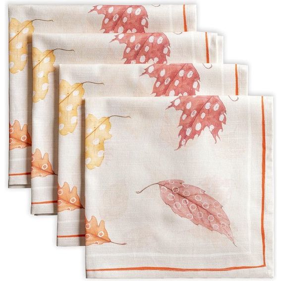 Colors of Autumn 100% kat, licht en comfortabel, set van 4 servetten, perfect voor familiediners | bruiloften | piep | thuis | Thanksgiving / Kerstmis (45cm x 45cm)